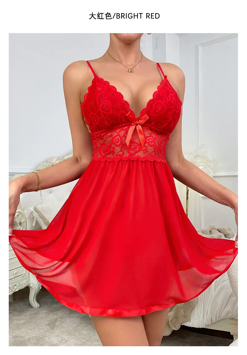 New   Sexy Lace Strap Mesh Nightdress Underwear Home Clothes Pajamas Source Wholesale 728 display picture 18