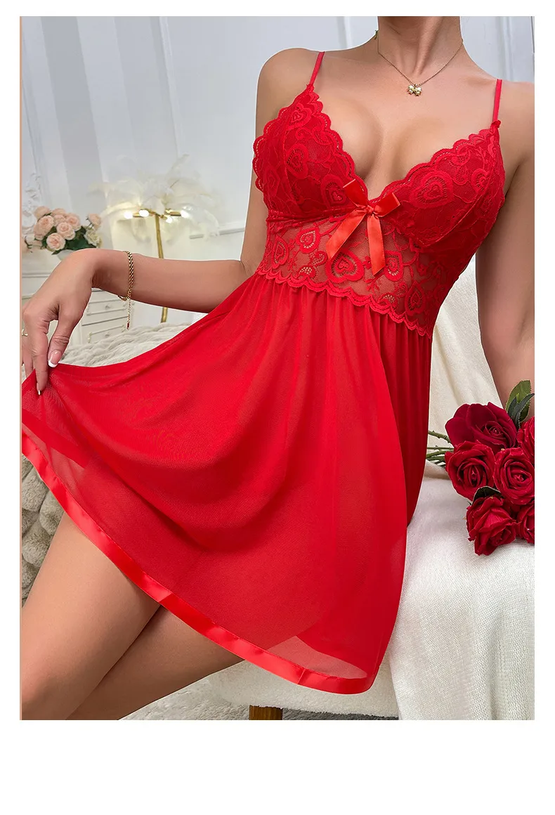 New   Sexy Lace Strap Mesh Nightdress Underwear Home Clothes Pajamas Source Wholesale 728 display picture 20