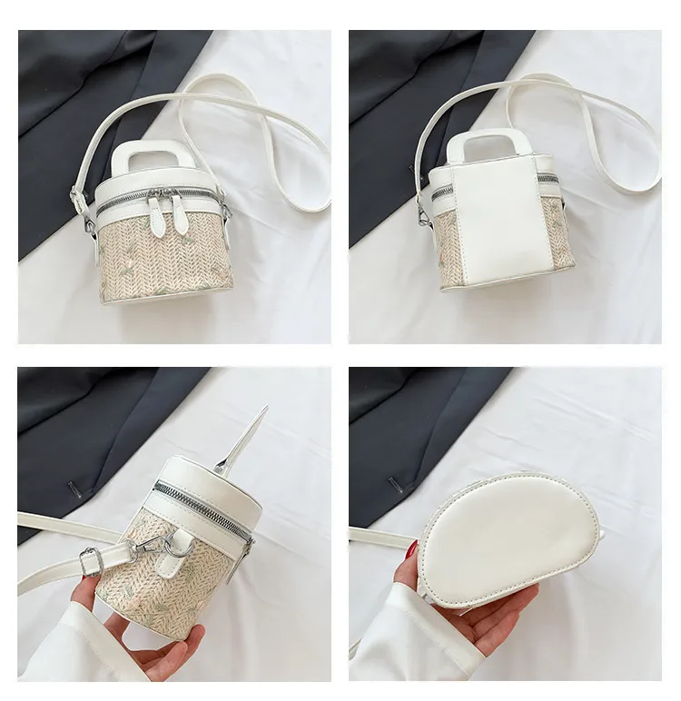 Internet Celebrity Woven Fashionable Elegant Handbag  Summer New Stylish Shoulder Bag Straw Woven Textured Bucket Bag Trendy display picture 3