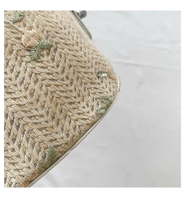 Internet Celebrity Woven Fashionable Elegant Handbag  Summer New Stylish Shoulder Bag Straw Woven Textured Bucket Bag Trendy display picture 25