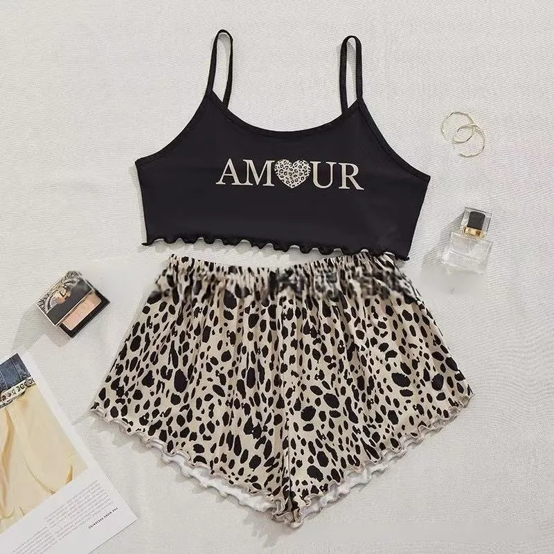 Wish Europe And The United States    Selling Printed Suspenders Tube Top Shorts Home Clothes display picture 2