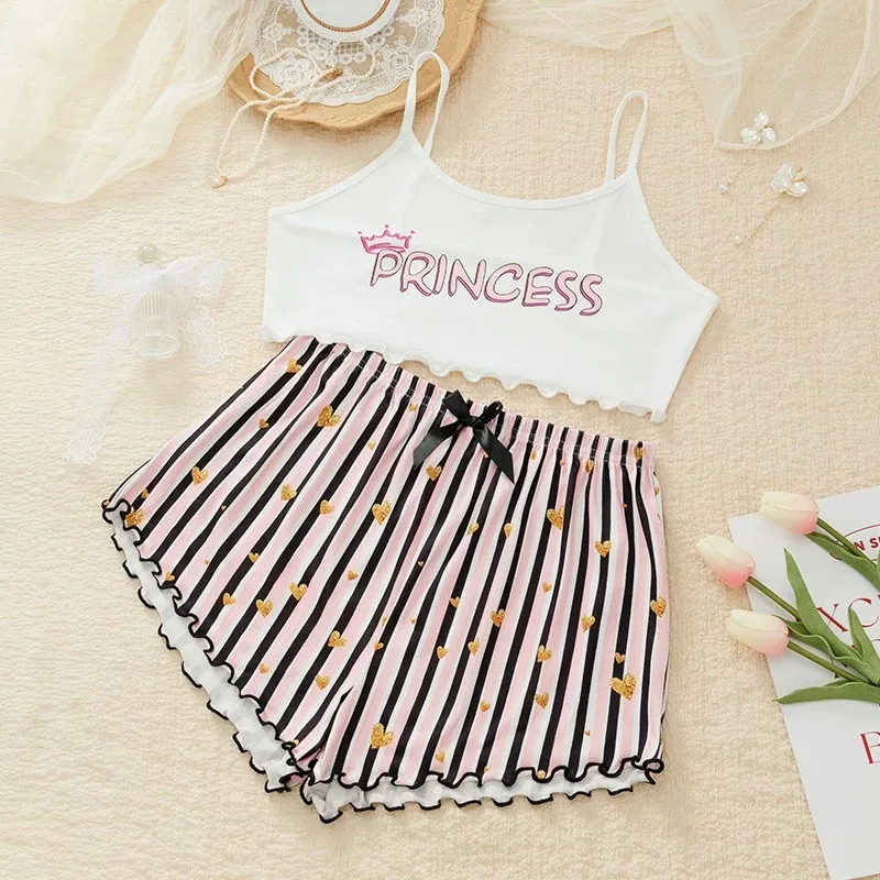 Wish Europe And The United States    Selling Printed Suspenders Tube Top Shorts Home Clothes display picture 6