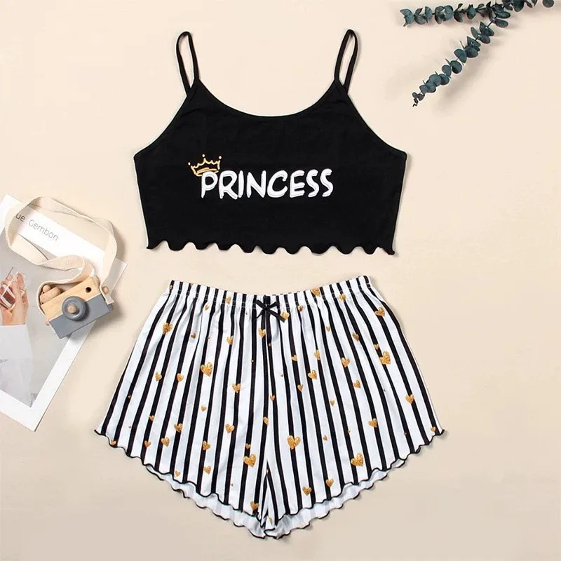 Wish Europe And The United States    Selling Printed Suspenders Tube Top Shorts Home Clothes display picture 5