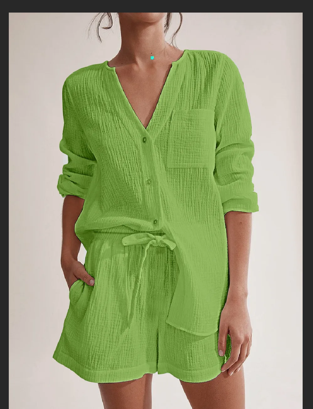 Women's Cotton Pajamas Europe And The United States,  Europe And The United States Pajamas Cotton Summer, Women's Summer Pajamas Cotton Gauze display picture 1