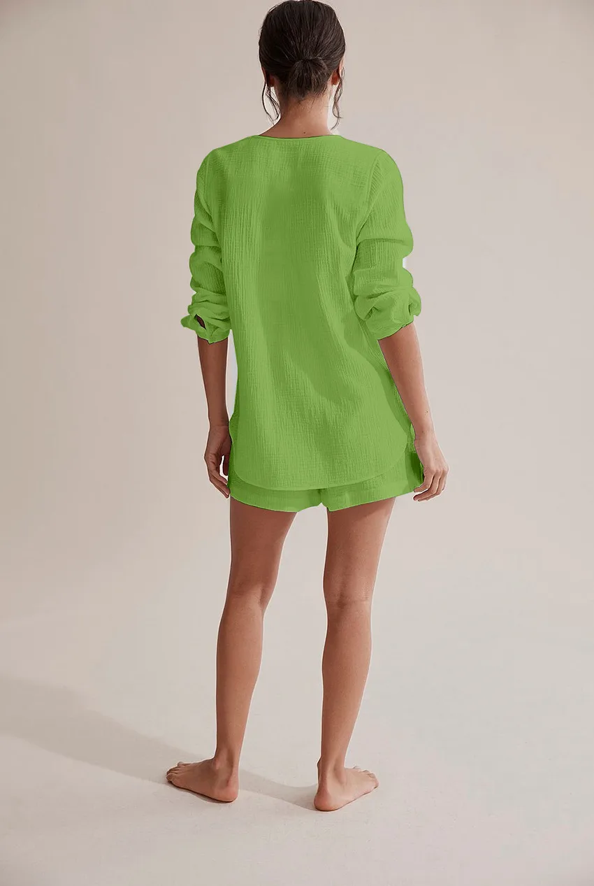 Women's Cotton Pajamas Europe And The United States,  Europe And The United States Pajamas Cotton Summer, Women's Summer Pajamas Cotton Gauze display picture 2