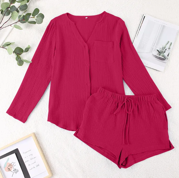 Women's Cotton Pajamas Europe And The United States,  Europe And The United States Pajamas Cotton Summer, Women's Summer Pajamas Cotton Gauze display picture 8