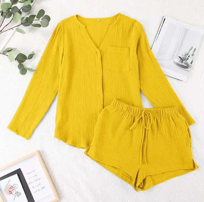 Women's Cotton Pajamas Europe And The United States,  Europe And The United States Pajamas Cotton Summer, Women's Summer Pajamas Cotton Gauze display picture 11