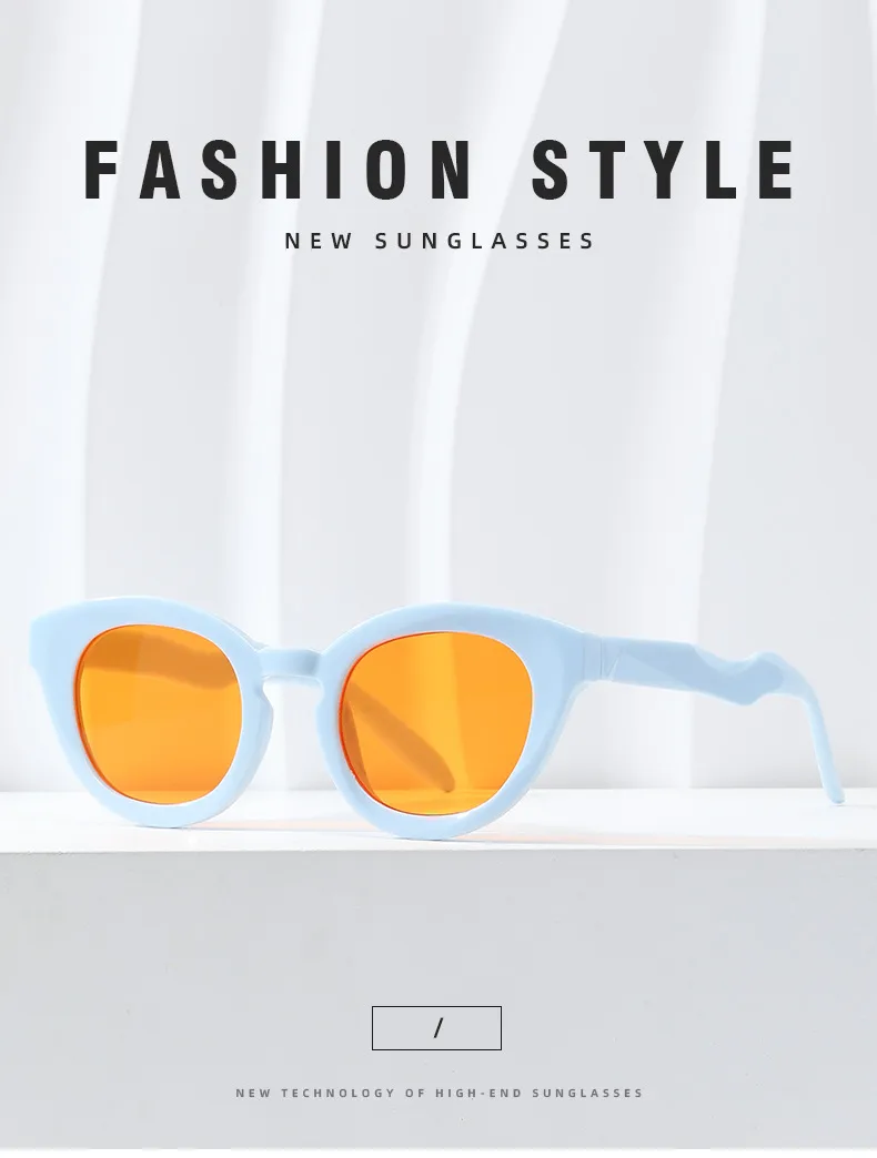 New New Fashion Oval Sunglasses Personalized Fashion Cat's Eye Sunglasses Internet Celebrity Street Photoshoot UV-proof Glasses display picture 1