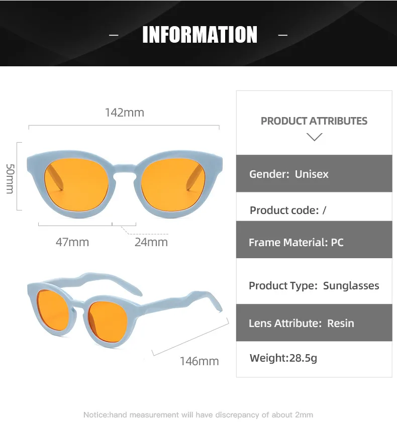 New New Fashion Oval Sunglasses Personalized Fashion Cat's Eye Sunglasses Internet Celebrity Street Photoshoot UV-proof Glasses display picture 2