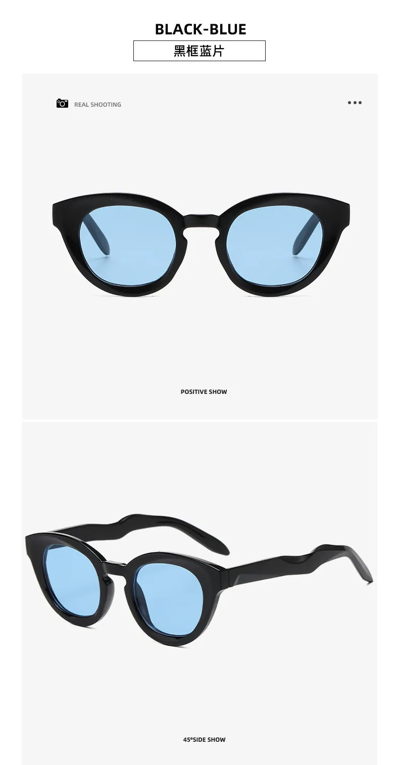 New New Fashion Oval Sunglasses Personalized Fashion Cat's Eye Sunglasses Internet Celebrity Street Photoshoot UV-proof Glasses display picture 5