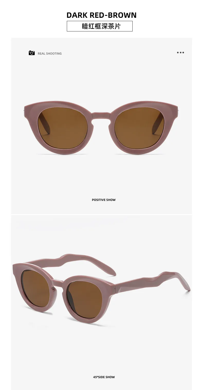 New New Fashion Oval Sunglasses Personalized Fashion Cat's Eye Sunglasses Internet Celebrity Street Photoshoot UV-proof Glasses display picture 6