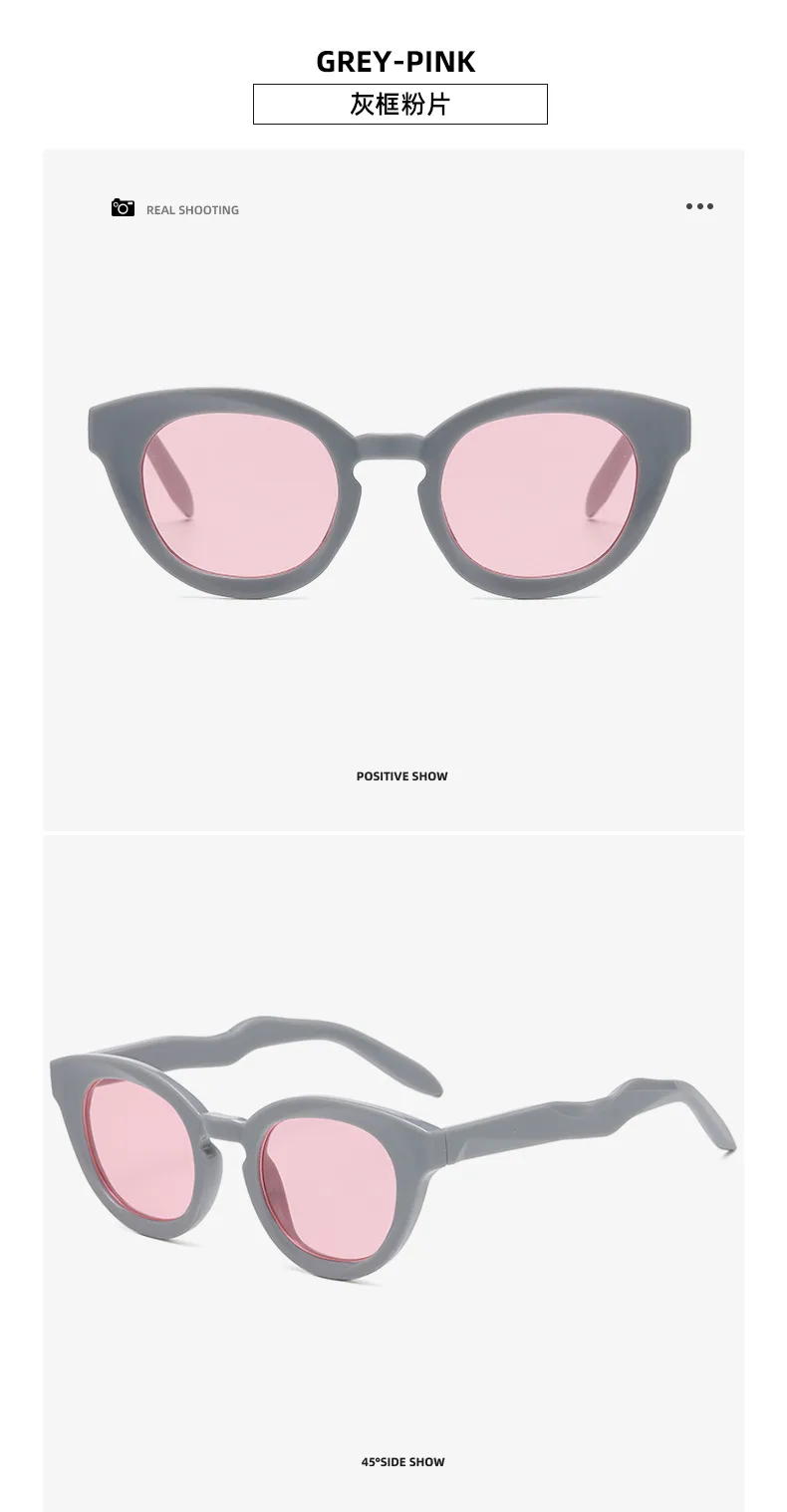 New New Fashion Oval Sunglasses Personalized Fashion Cat's Eye Sunglasses Internet Celebrity Street Photoshoot UV-proof Glasses display picture 9