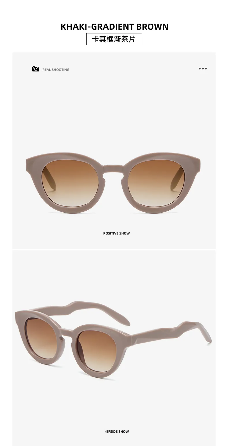 New New Fashion Oval Sunglasses Personalized Fashion Cat's Eye Sunglasses Internet Celebrity Street Photoshoot UV-proof Glasses display picture 12
