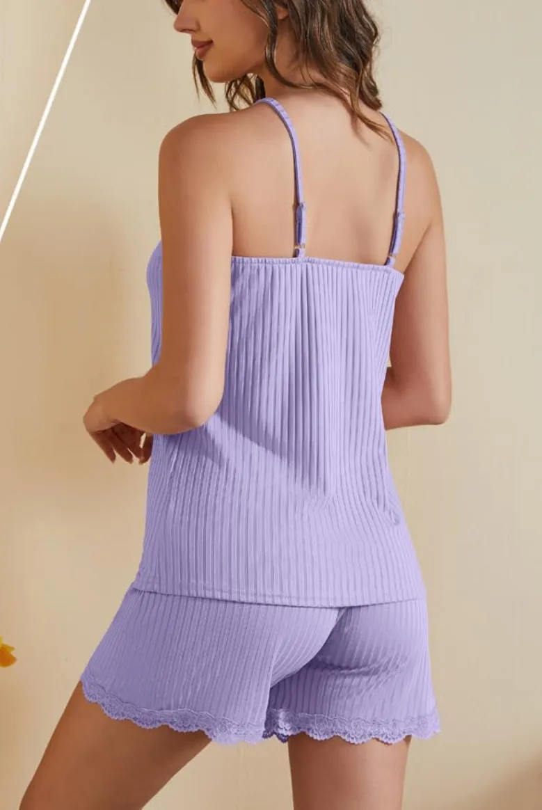 Spring And Summer New   Popular Suspender Shorts Solid Color Lace Casual Home Wear Women's Clothing display picture 18