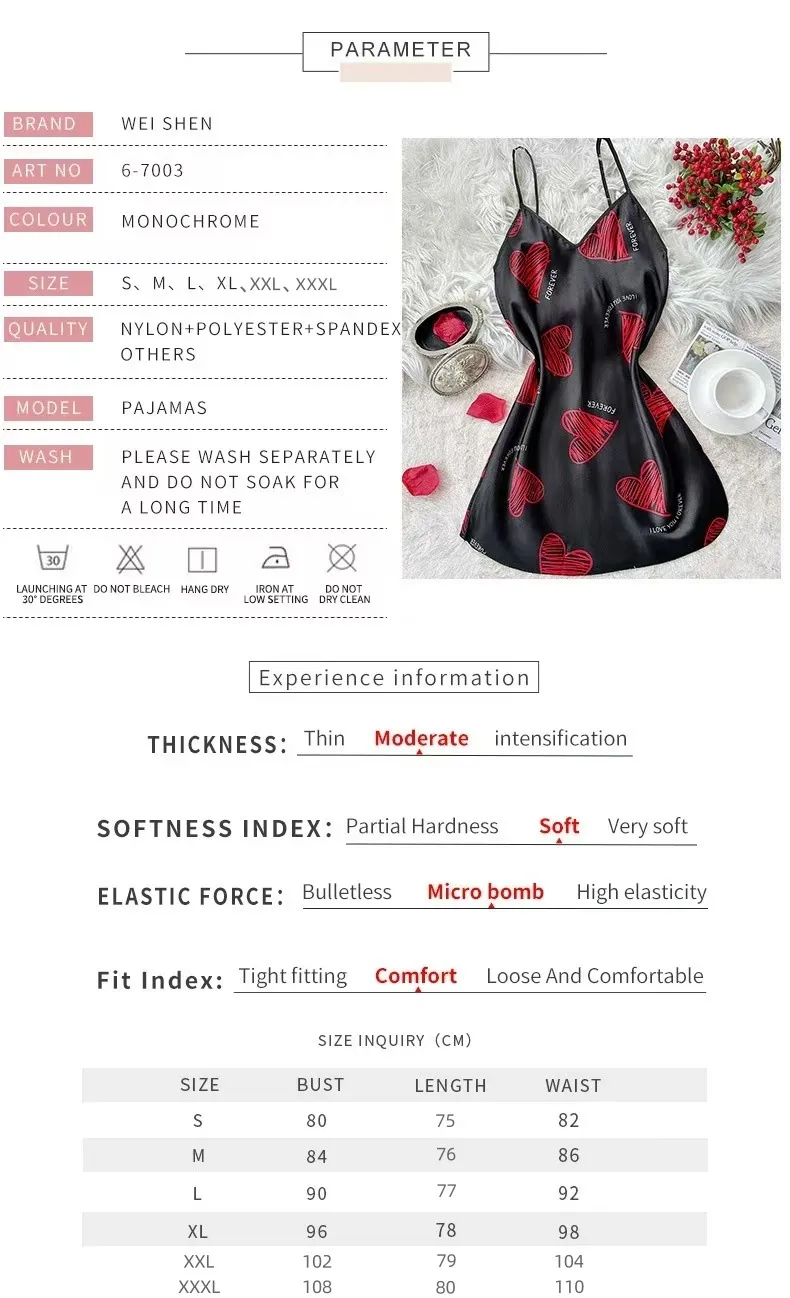 Style Suspenders Skirt Dress Ladies Love Summer Nightgown Silk Sexy Backless Nightgown Wholesale display picture 1