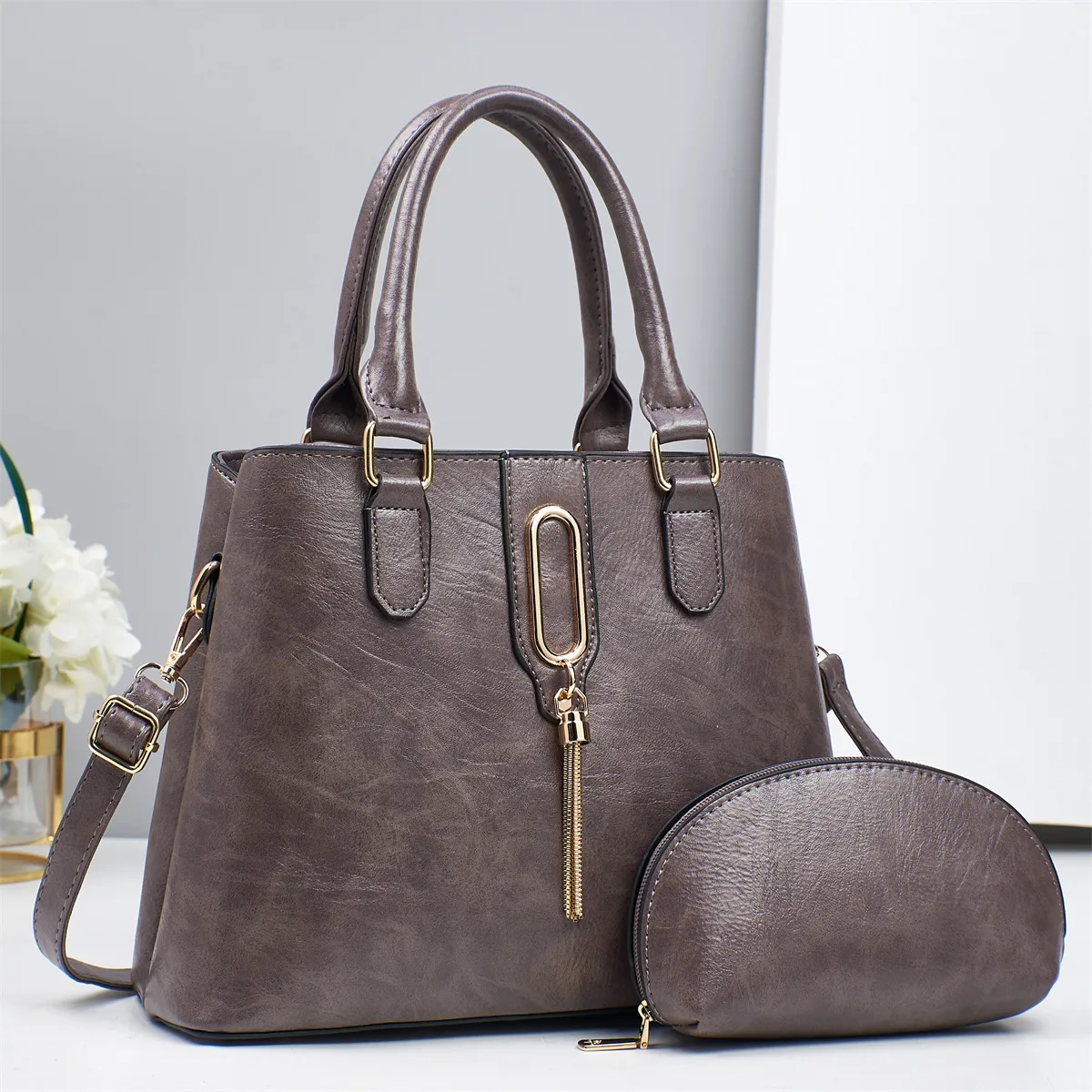 Two-piece Set Mother Bag Women's Bag Big Bag Women's All-match Elegant New New Style Handbag Shoulder Bag Bags display picture 2
