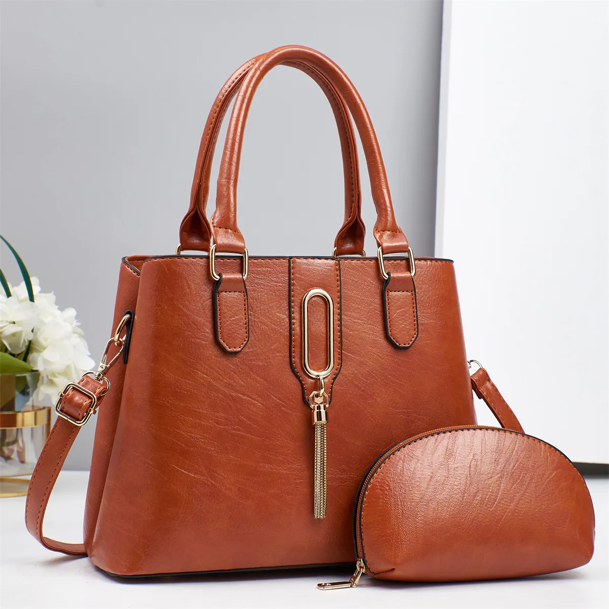 Two-piece Set Mother Bag Women's Bag Big Bag Women's All-match Elegant New New Style Handbag Shoulder Bag Bags display picture 4
