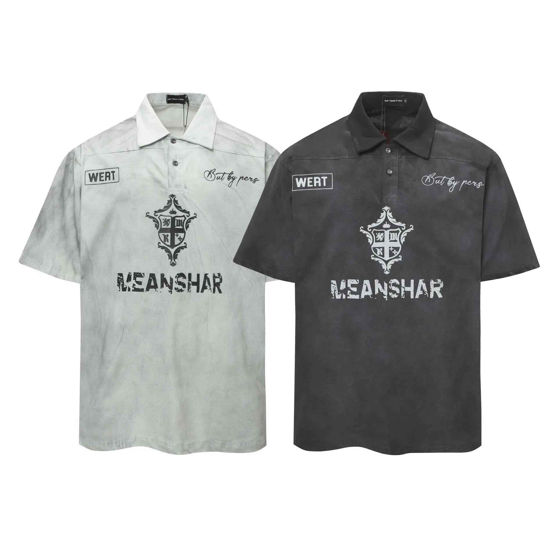 Jiayiku Men's  Summer Short Sleeve American Style Jersey Sports Shirt Wasteland Style Dirty Dyed Washed display picture 2