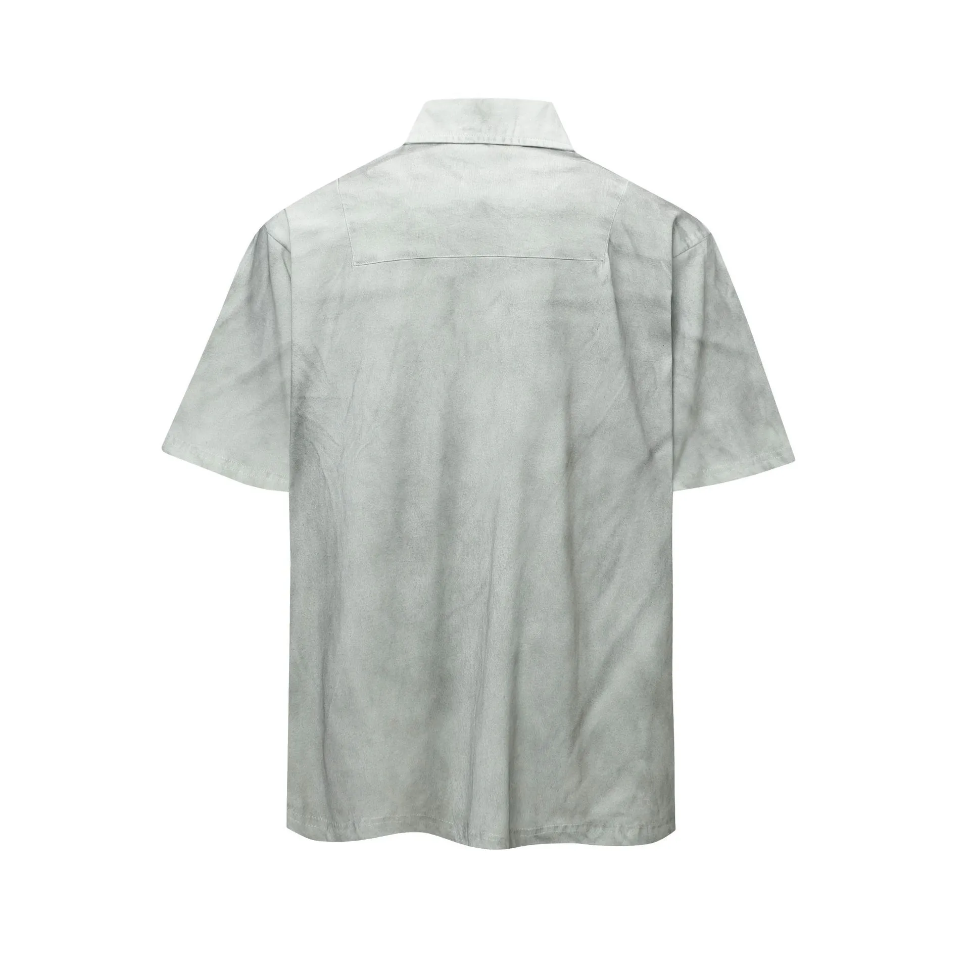 Jiayiku Men's  Summer Short Sleeve American Style Jersey Sports Shirt Wasteland Style Dirty Dyed Washed display picture 4