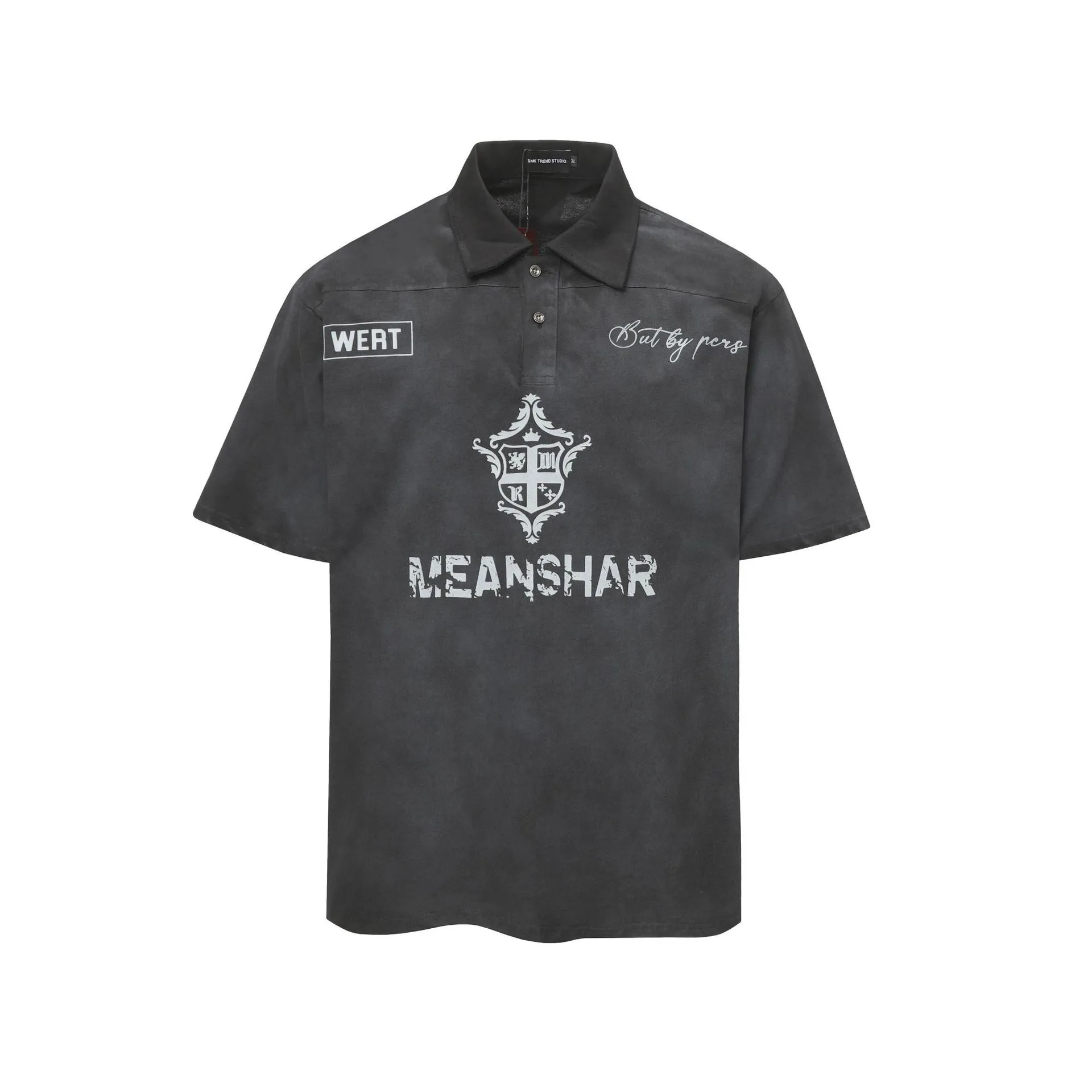 Jiayiku Men's  Summer Short Sleeve American Style Jersey Sports Shirt Wasteland Style Dirty Dyed Washed display picture 5
