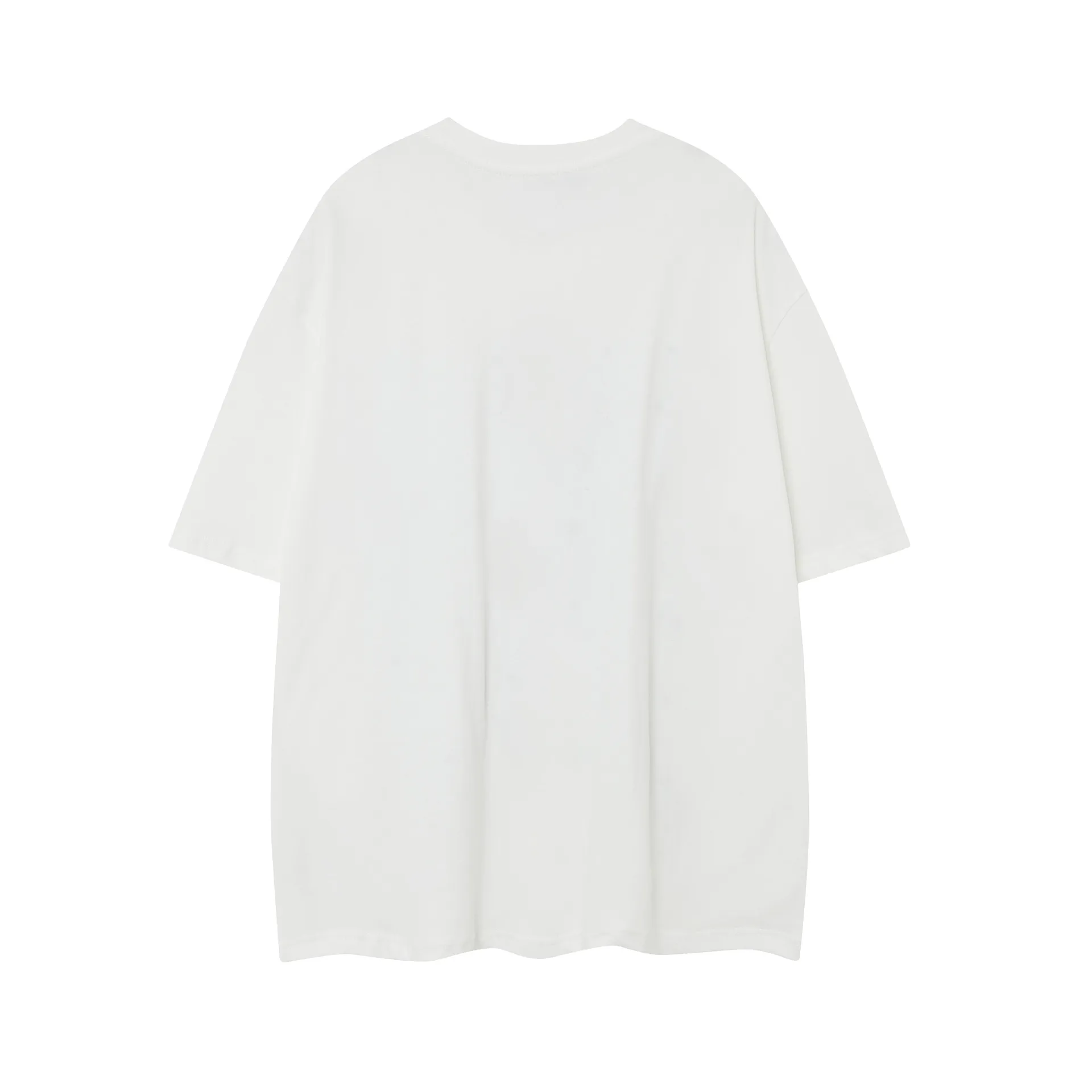 Jiayiku Men's T-Shirt Summer American Retro Hip-Hop Trendy Brand Heavy Fur Splicing Personalized Trendy T-Shirt Short Sleeves display picture 29