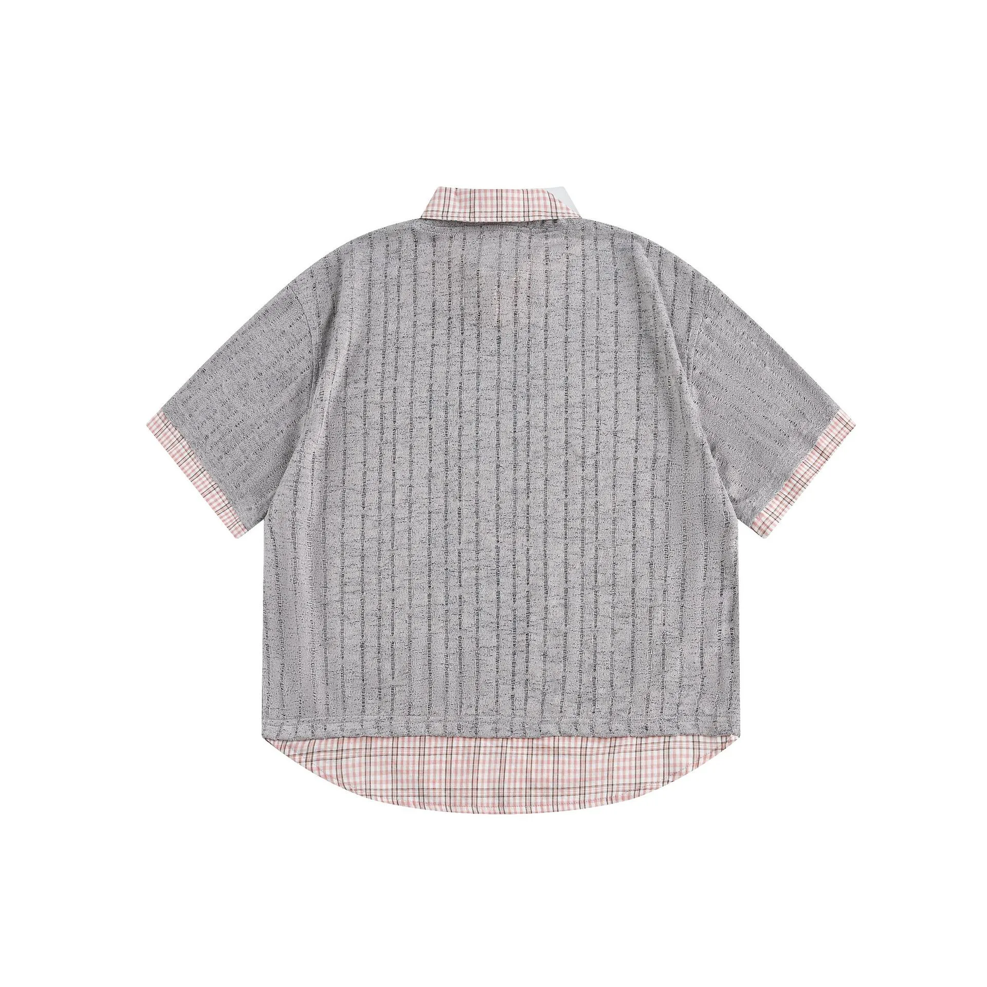 Jiayiku Trendy American-Style Jersey Knit Hollow-Out T-Shirt Short-Sleeve Sports Shirt Fake Two-Piece  For Men And Women display picture 23