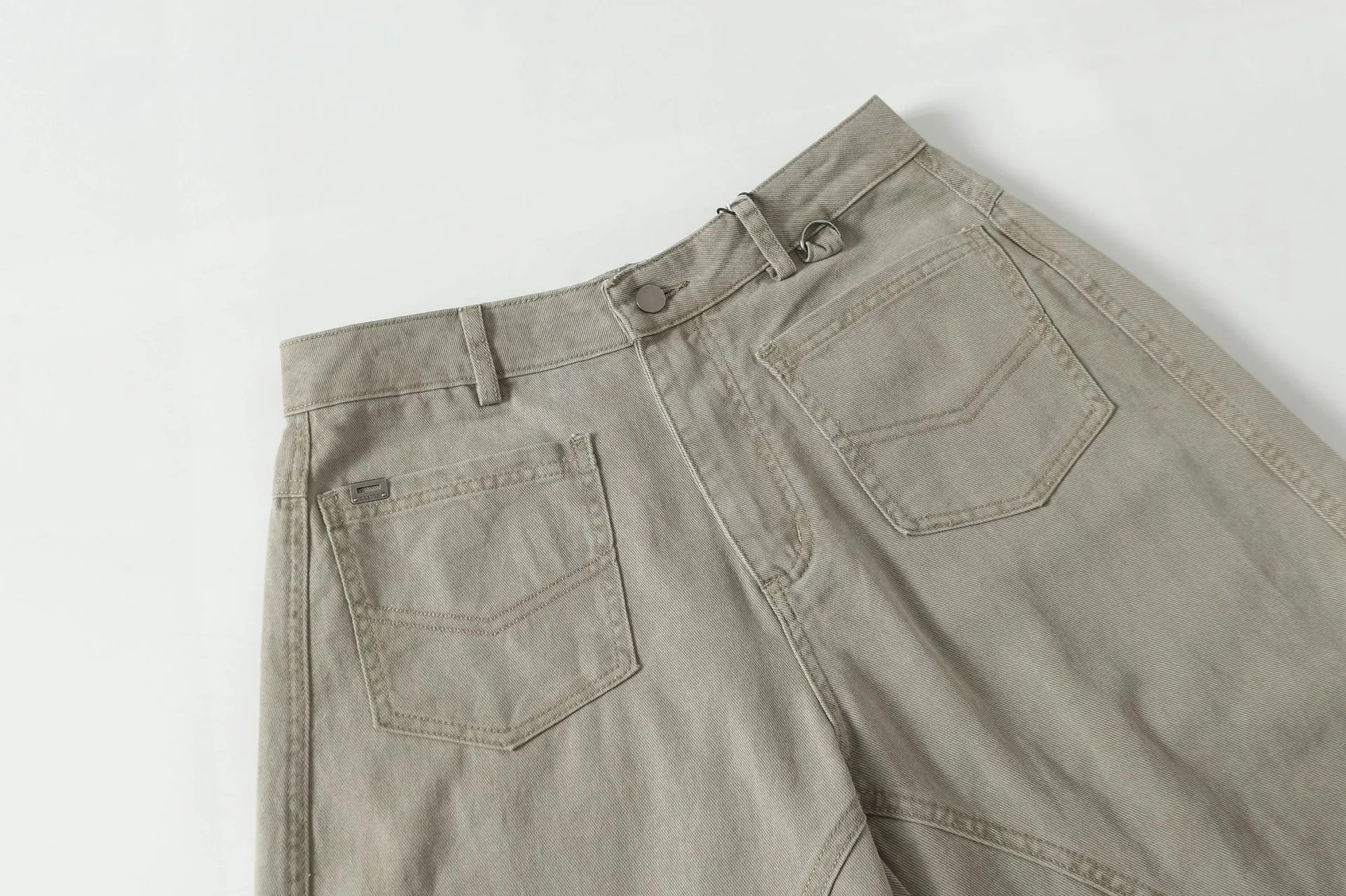 Jiayiku Men's  American Retro Washed Personalized Cleanfit Casual Pants Straight Loose Wide-Leg Pants display picture 8