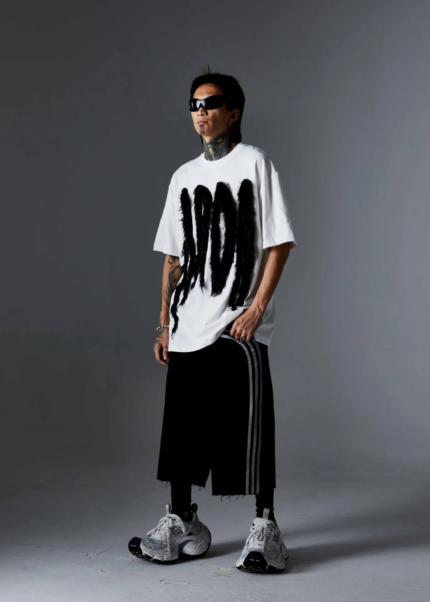 Jiayiku Men's T-Shirt Summer American Retro Hip-Hop Trendy Brand Heavy Fur Splicing Personalized Trendy T-Shirt Short Sleeves display picture 14