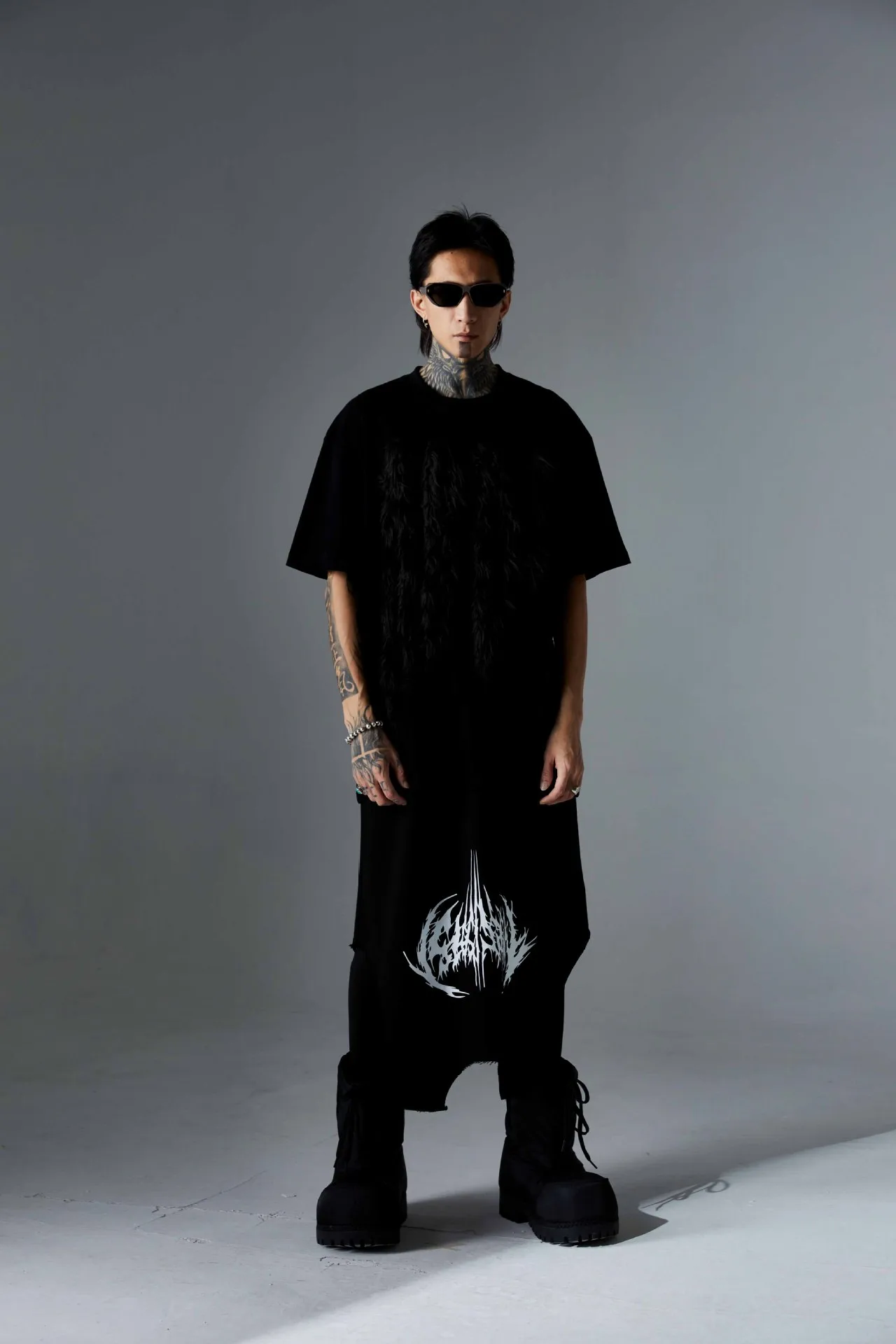 Jiayiku Men's T-Shirt Summer American Retro Hip-Hop Trendy Brand Heavy Fur Splicing Personalized Trendy T-Shirt Short Sleeves display picture 20