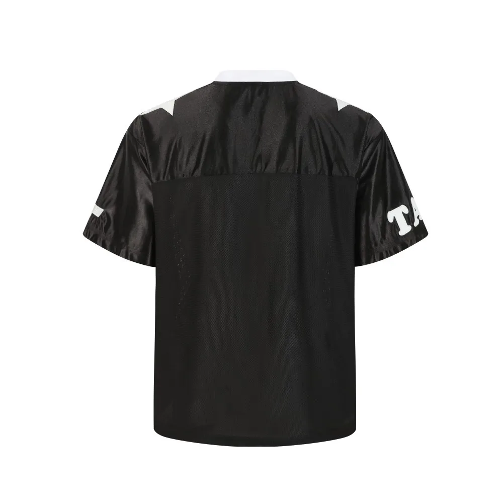 Jiayiku  Summer Short-Sleeved Leopard Print American Jersey Loose Hiphop Quick-Drying Mesh Sports T-Shirt For Men And Women display picture 6