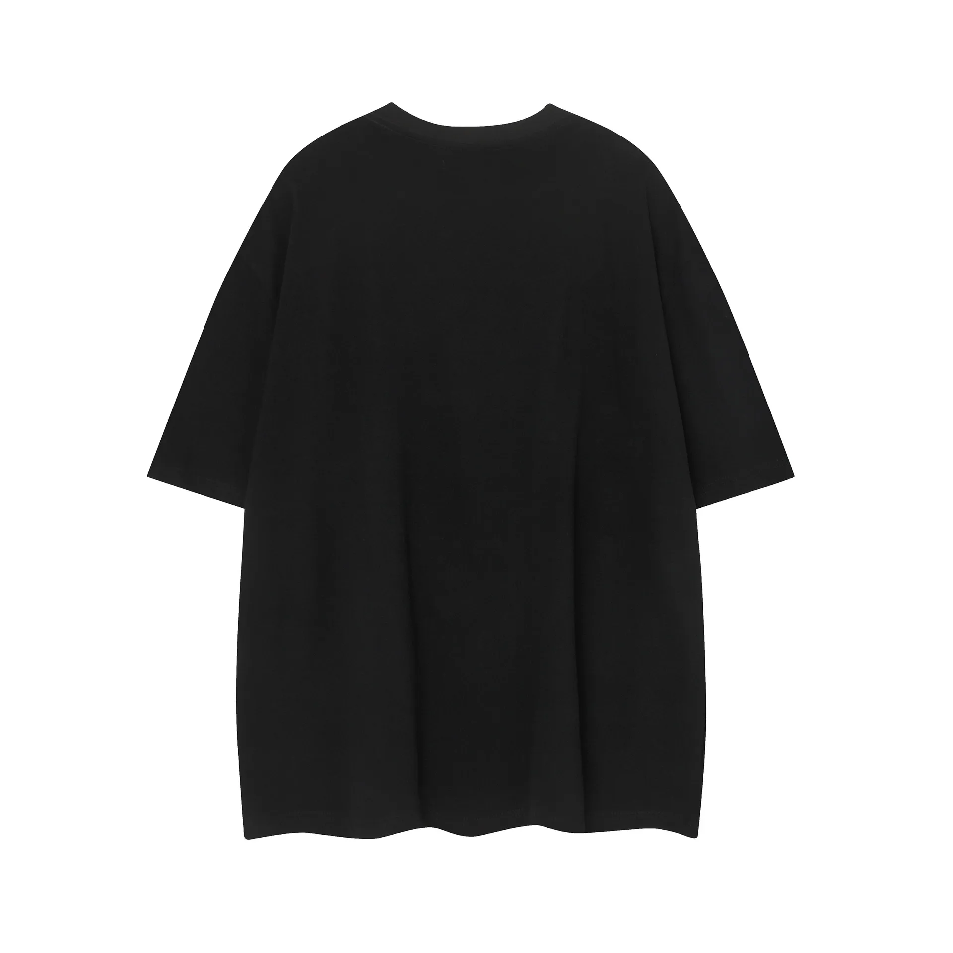 Jiayiku Men's T-Shirt Summer American Retro Hip-Hop Trendy Brand Heavy Fur Splicing Personalized Trendy T-Shirt Short Sleeves display picture 31