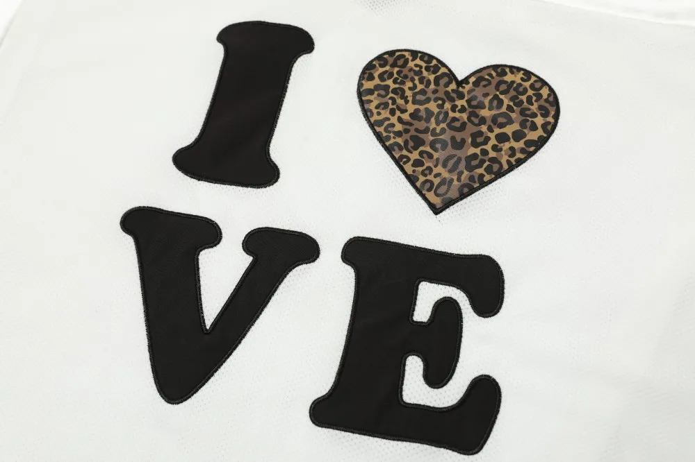 Jiayiku  Summer Short-Sleeved Leopard Print American Jersey Loose Hiphop Quick-Drying Mesh Sports T-Shirt For Men And Women display picture 17