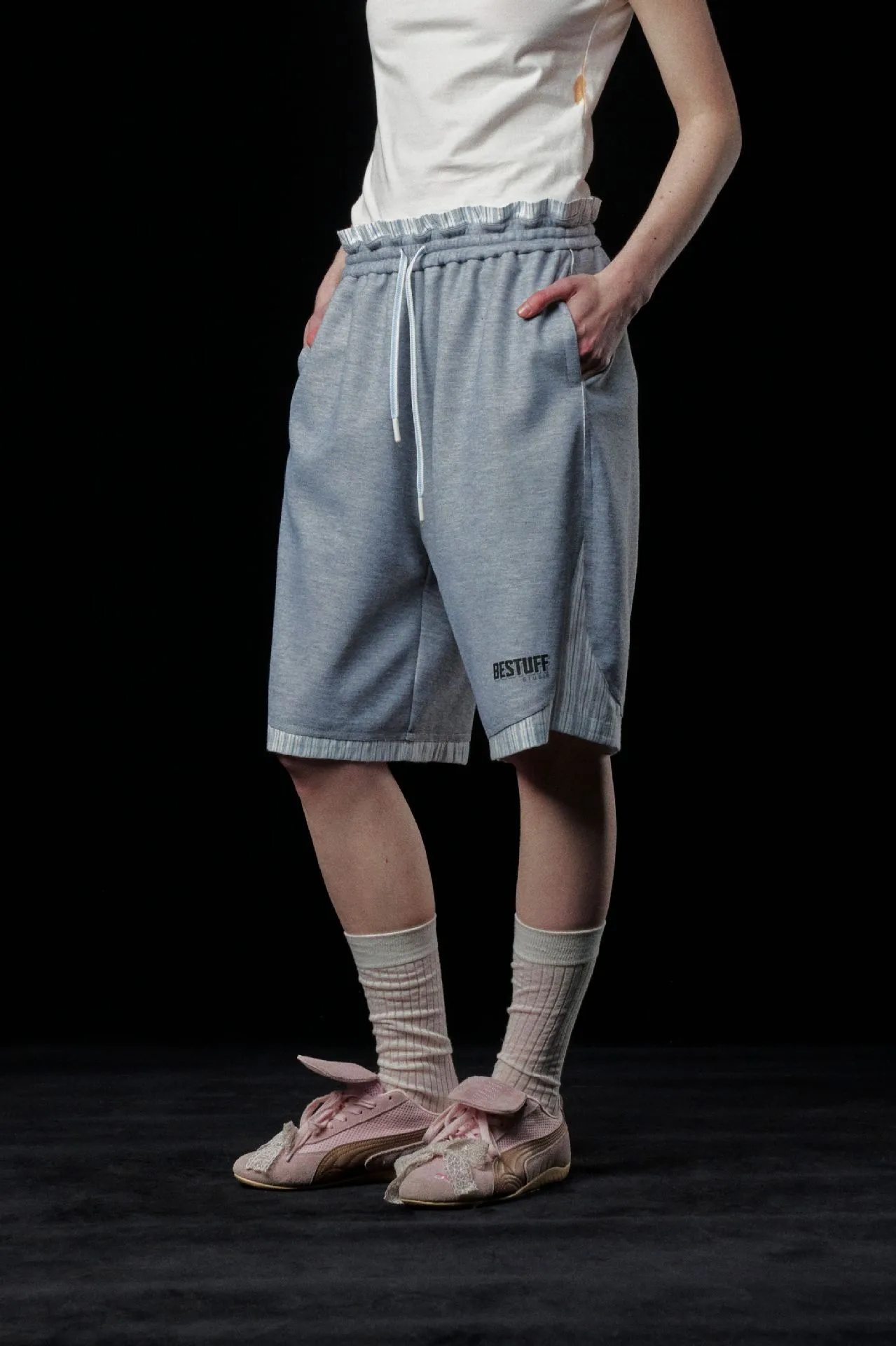 Jiayiku Trendy Brand  New American Retro Trendy Brand Color Matching Suit Shorts Straight Loose Sports Pants For Men And Women display picture 3