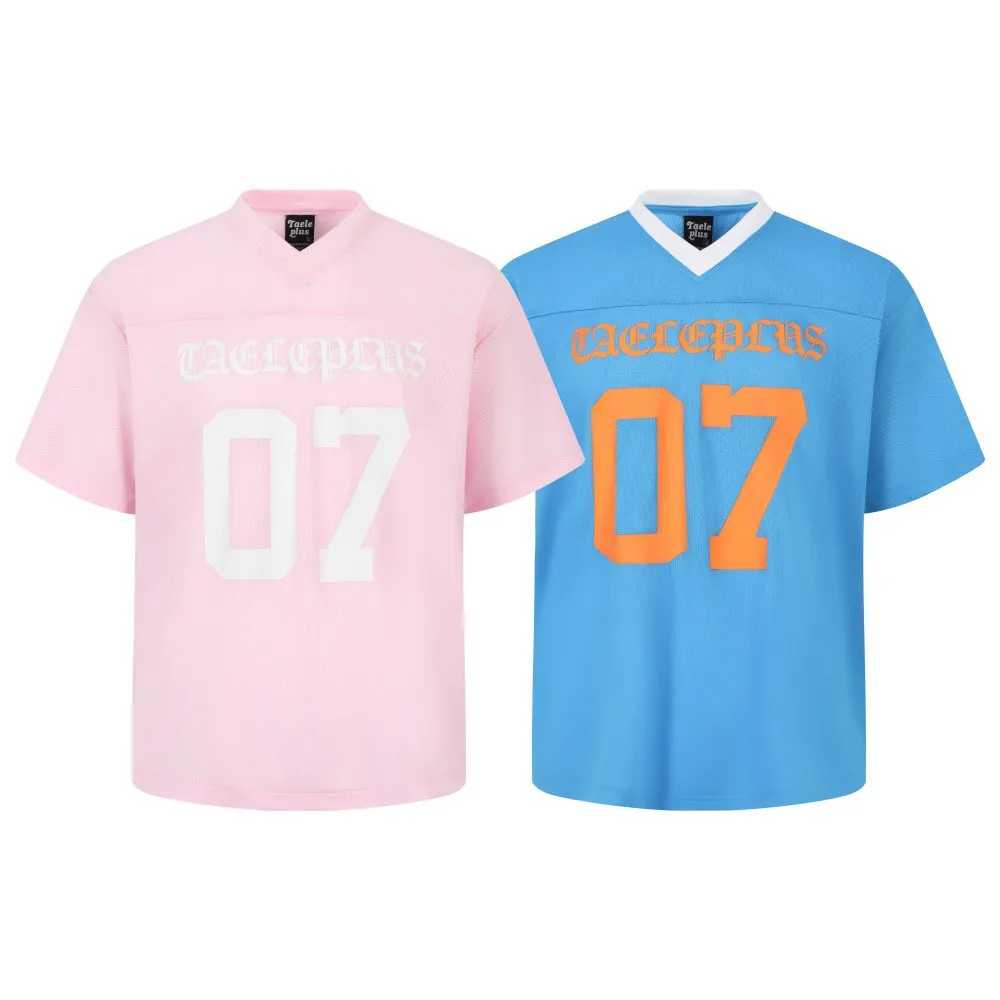 Jiayiku  Summer T-Shirt Short-Sleeved American Jersey Loose Hiphop Quick-Drying Sweatshirt Mesh T-Shirt For Men And Women display picture 2