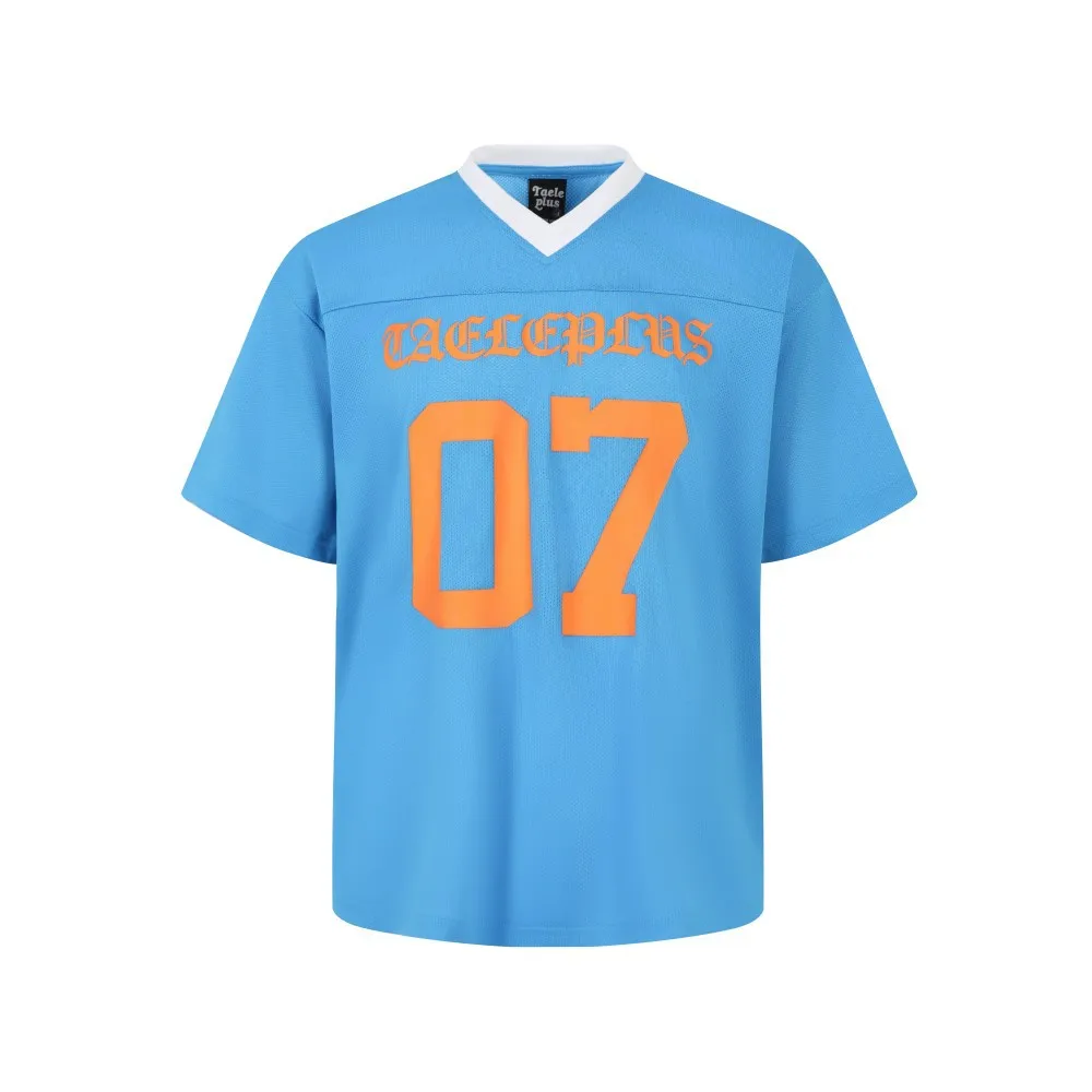 Jiayiku  Summer T-Shirt Short-Sleeved American Jersey Loose Hiphop Quick-Drying Sweatshirt Mesh T-Shirt For Men And Women display picture 3