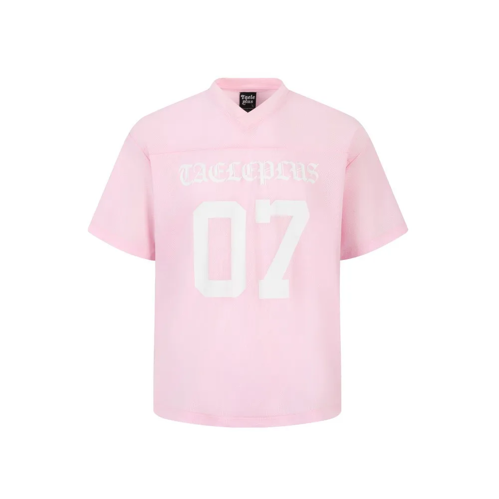 Jiayiku  Summer T-Shirt Short-Sleeved American Jersey Loose Hiphop Quick-Drying Sweatshirt Mesh T-Shirt For Men And Women display picture 5
