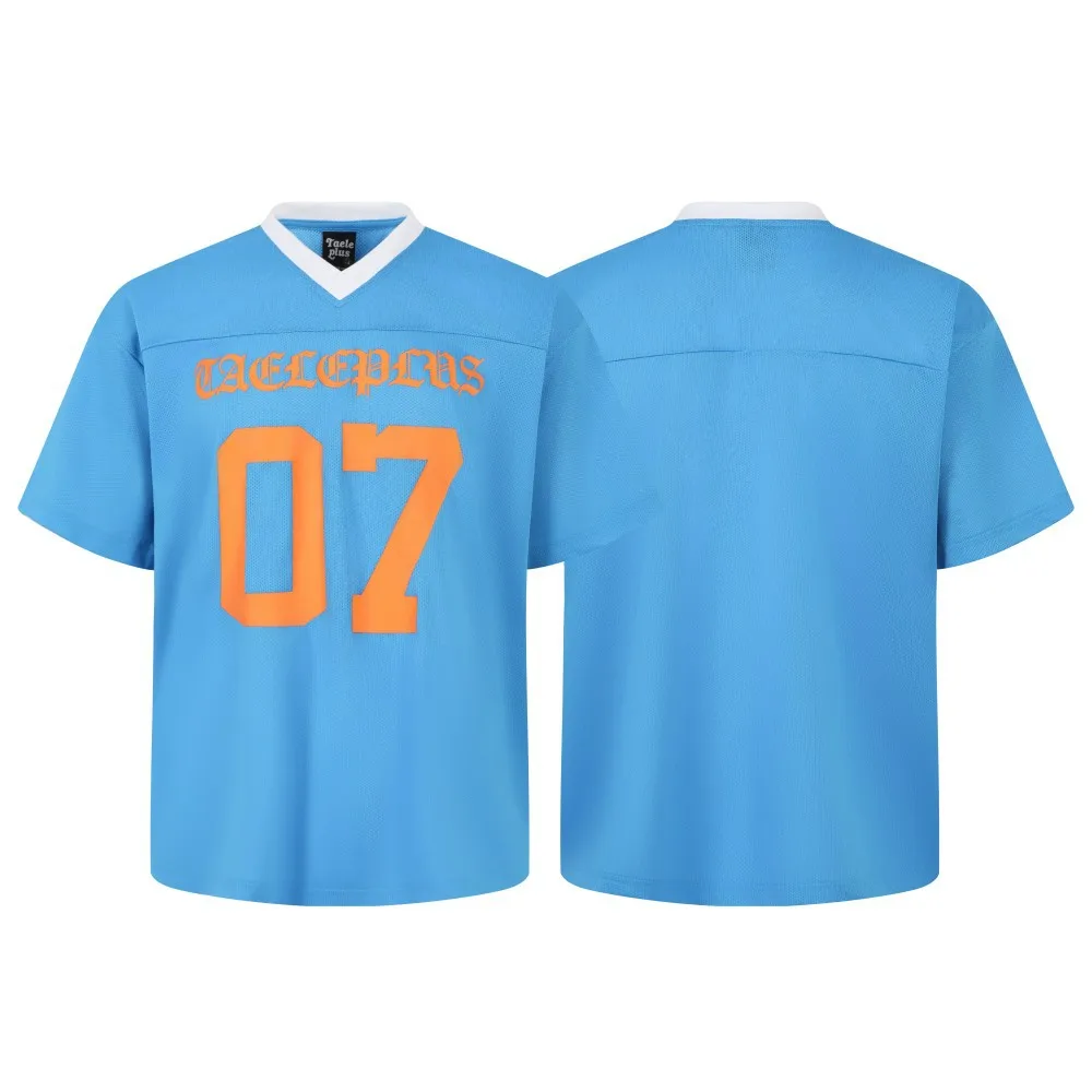 Jiayiku  Summer T-Shirt Short-Sleeved American Jersey Loose Hiphop Quick-Drying Sweatshirt Mesh T-Shirt For Men And Women display picture 7