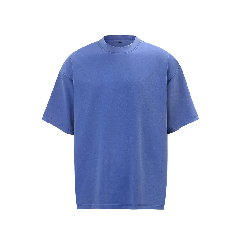 Jiayiku Men's Summer Short-Sleeved Men's American Street Hip-Hop Trendy Brand Washed Tee Bottoming Shirt Loose T-Shirt Short-Sleeved display picture 3