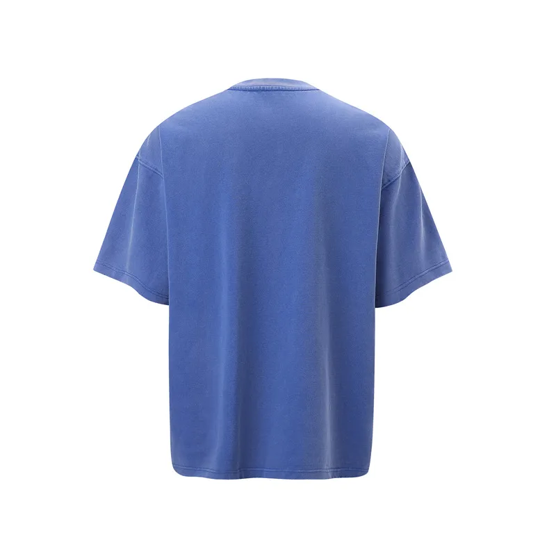 Jiayiku Men's Summer Short-Sleeved Men's American Street Hip-Hop Trendy Brand Washed Tee Bottoming Shirt Loose T-Shirt Short-Sleeved display picture 4