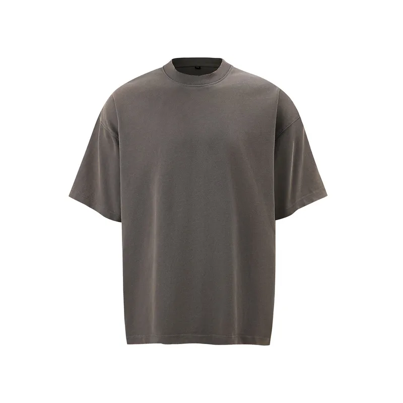 Jiayiku Men's Summer Short-Sleeved Men's American Street Hip-Hop Trendy Brand Washed Tee Bottoming Shirt Loose T-Shirt Short-Sleeved display picture 5