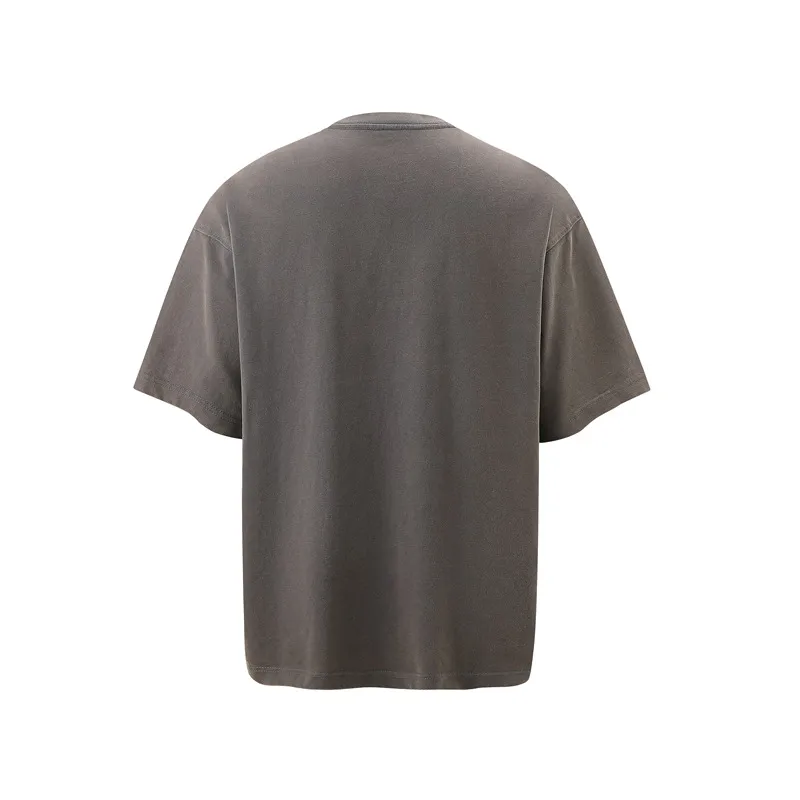 Jiayiku Men's Summer Short-Sleeved Men's American Street Hip-Hop Trendy Brand Washed Tee Bottoming Shirt Loose T-Shirt Short-Sleeved display picture 6
