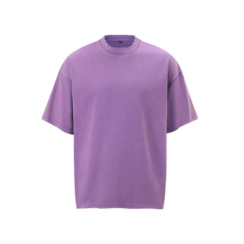 Jiayiku Men's Summer Short-Sleeved Men's American Street Hip-Hop Trendy Brand Washed Tee Bottoming Shirt Loose T-Shirt Short-Sleeved display picture 9