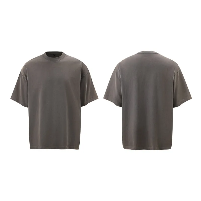 Jiayiku Men's Summer Short-Sleeved Men's American Street Hip-Hop Trendy Brand Washed Tee Bottoming Shirt Loose T-Shirt Short-Sleeved display picture 21