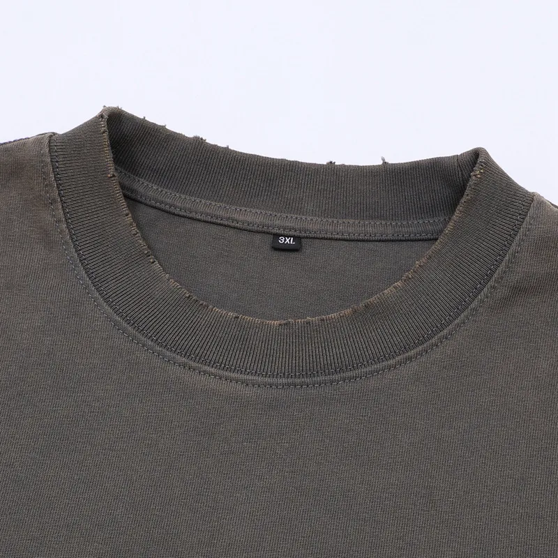 Jiayiku Men's Summer Short-Sleeved Men's American Street Hip-Hop Trendy Brand Washed Tee Bottoming Shirt Loose T-Shirt Short-Sleeved display picture 33