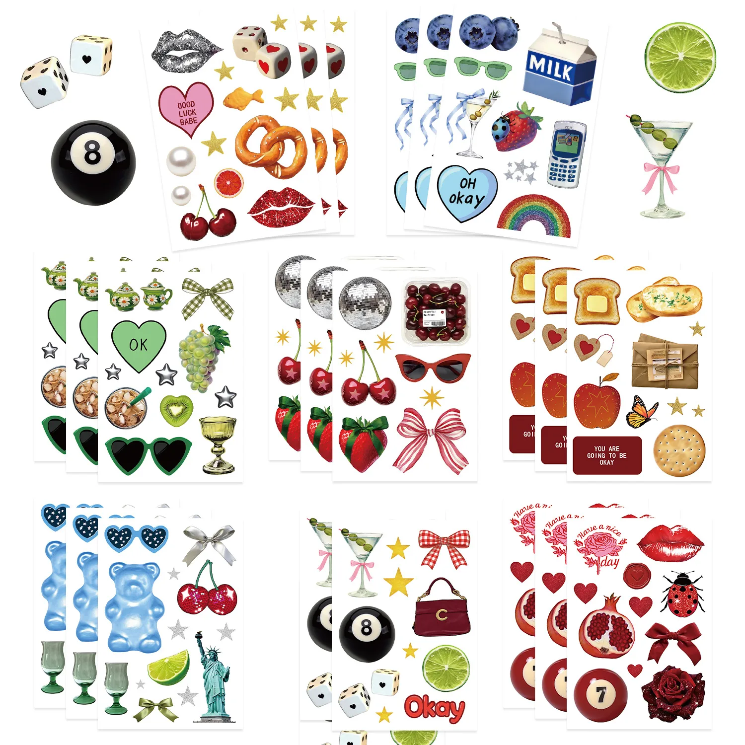 8 New Collage INS Wind Waterproof Diary Hand Account Stickers Goo Card Stickers DIY Decorative Stickers  Wholesale display picture 5