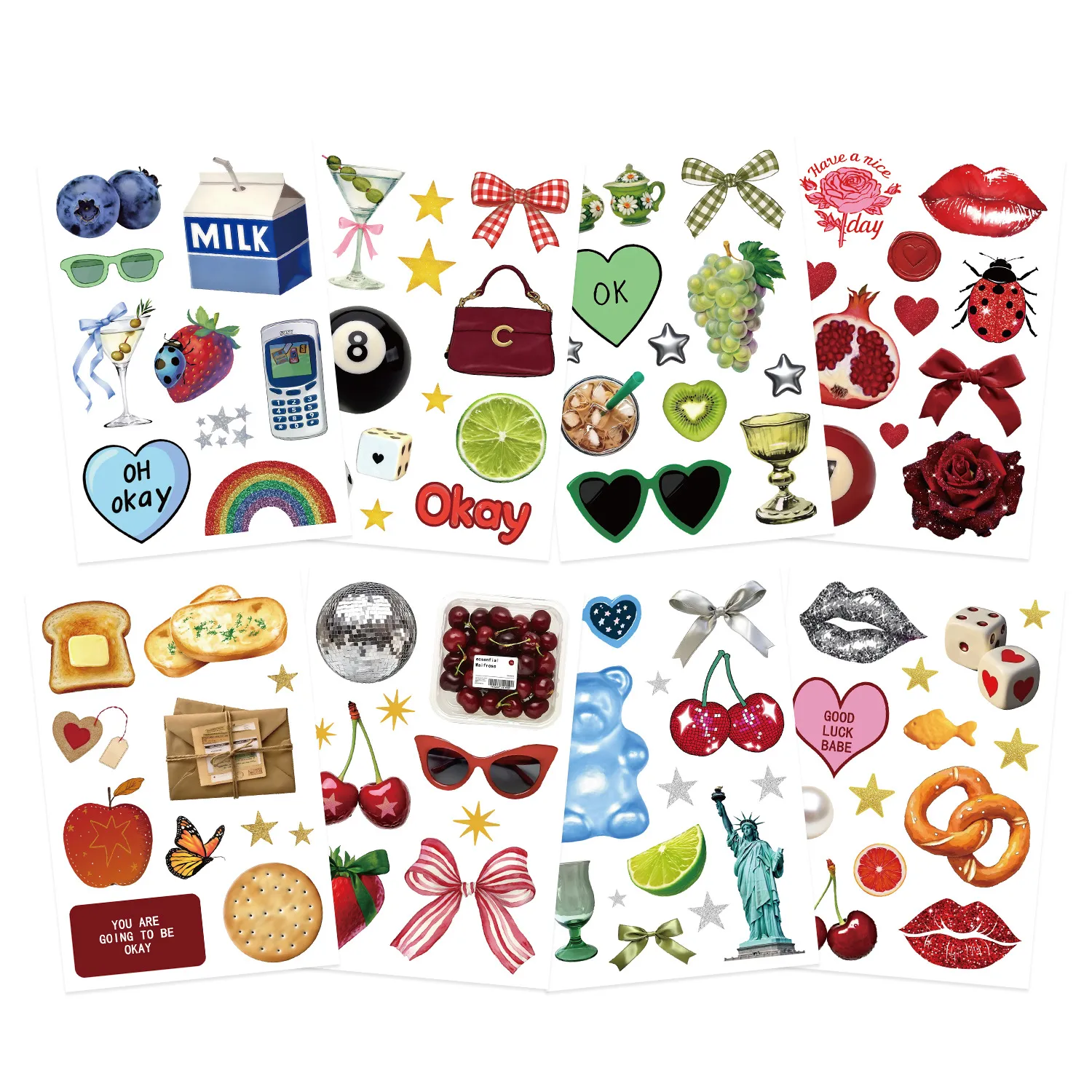 8 New Collage INS Wind Waterproof Diary Hand Account Stickers Goo Card Stickers DIY Decorative Stickers  Wholesale display picture 6