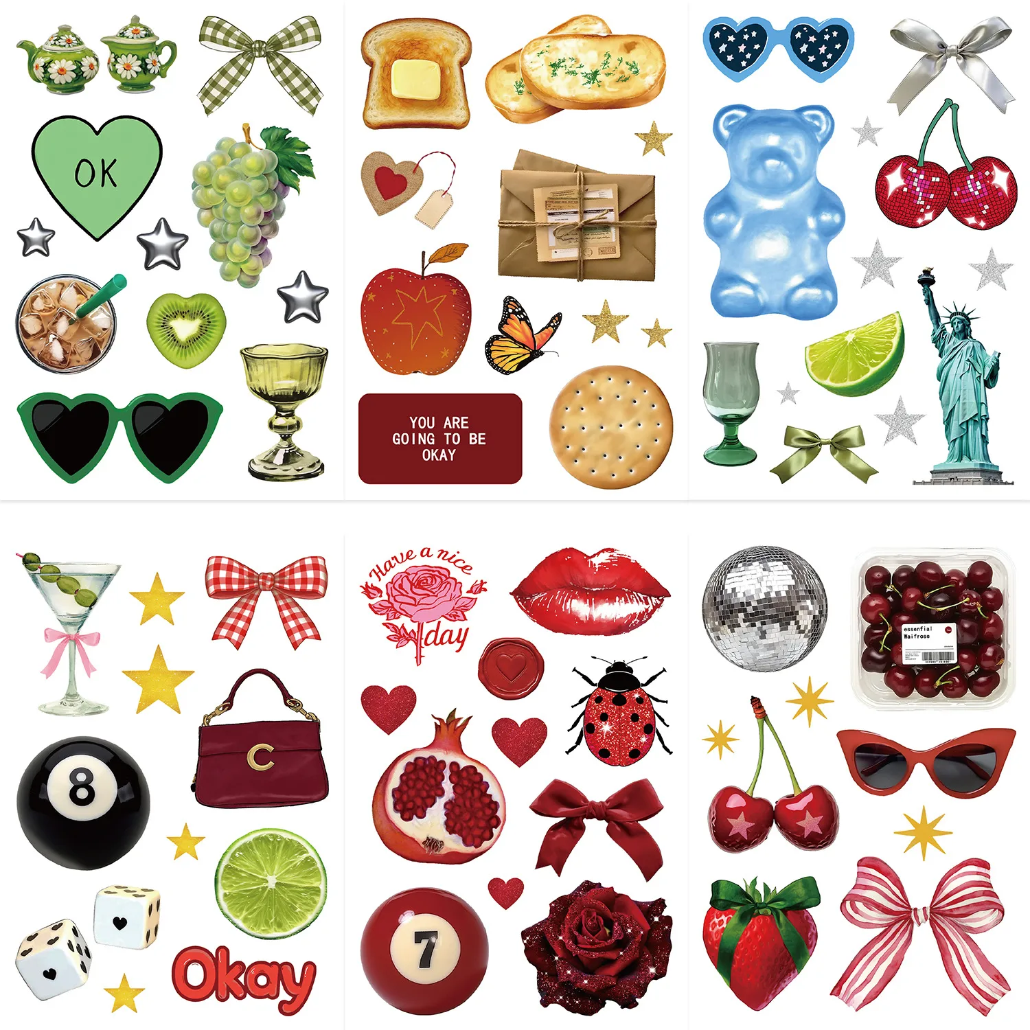 8 New Collage INS Wind Waterproof Diary Hand Account Stickers Goo Card Stickers DIY Decorative Stickers  Wholesale display picture 9