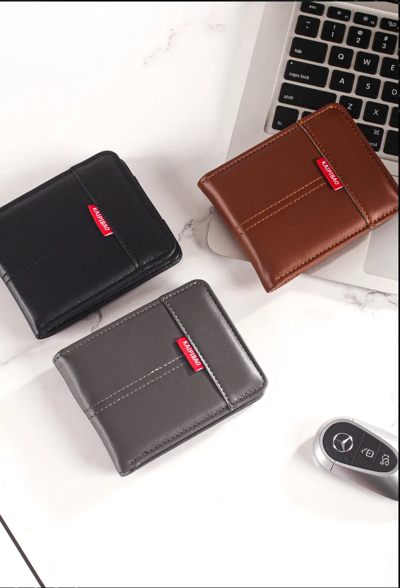 New  Men's Wallet Short Hot Selling Bag Ultra Light Coin Purse Vintage Casual Buckle Square Bag display picture 1