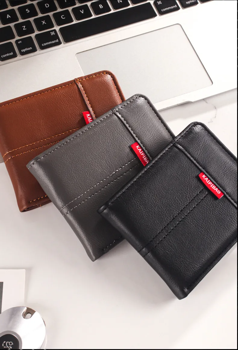 New  Men's Wallet Short Hot Selling Bag Ultra Light Coin Purse Vintage Casual Buckle Square Bag display picture 2