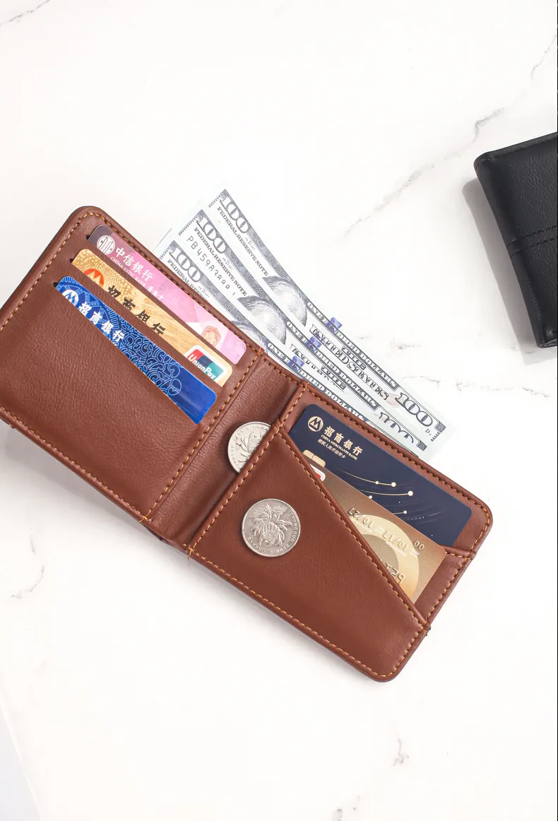 New  Men's Wallet Short Hot Selling Bag Ultra Light Coin Purse Vintage Casual Buckle Square Bag display picture 4